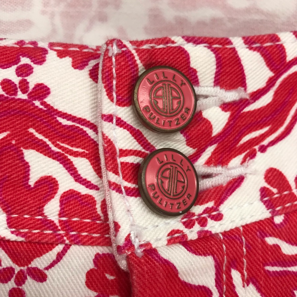 Lilly Pulitzer Worth Straight Jeans Coral Reef Red - Picture 2 of 4